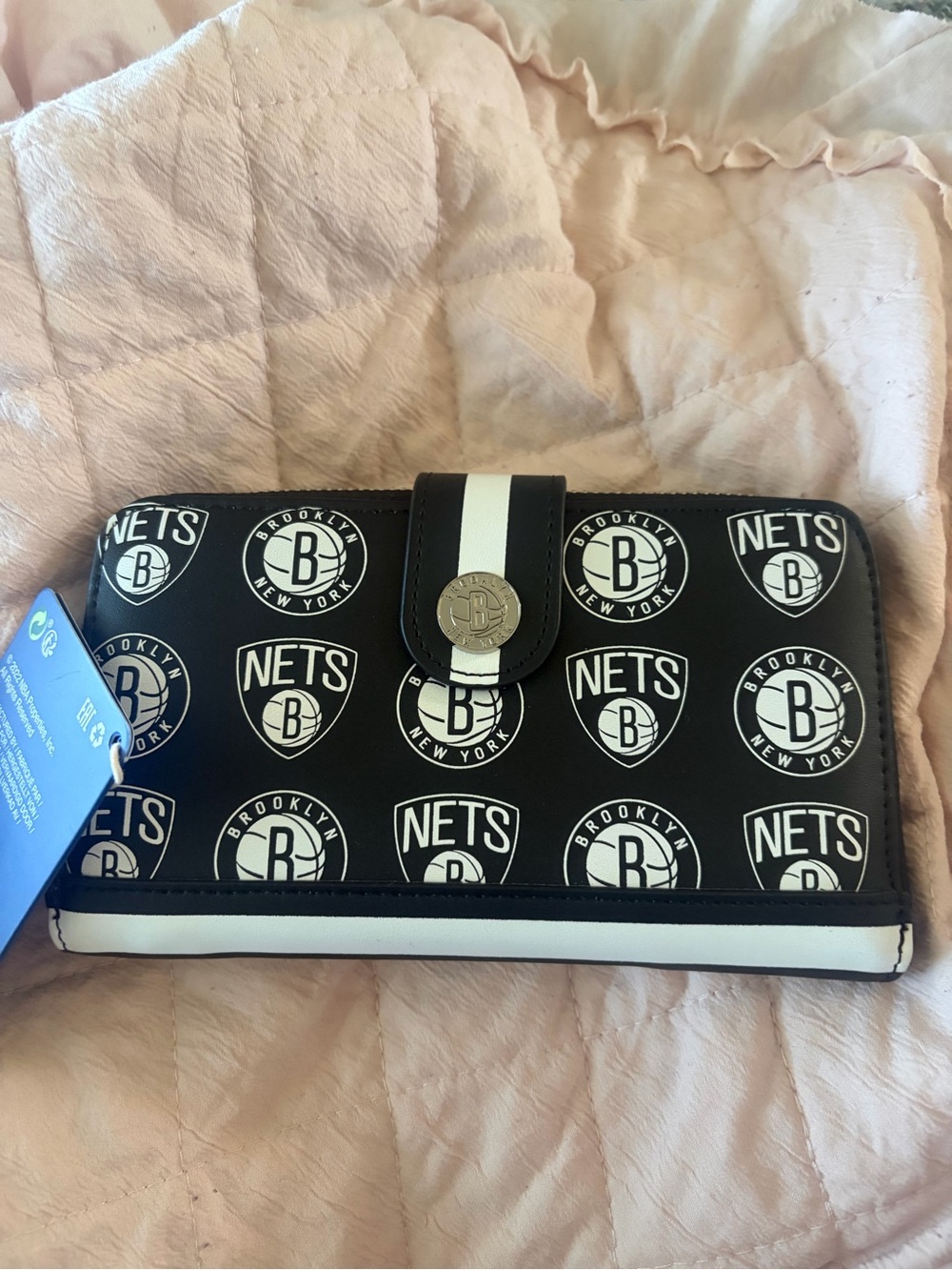 Loungefly NBA Brooklyn Nets Logo Zip Around Wallet
